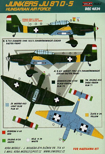 Kora KORD4834 1:48 Junkers Ju-87D-5 'Stuka' Hungarian Air Force