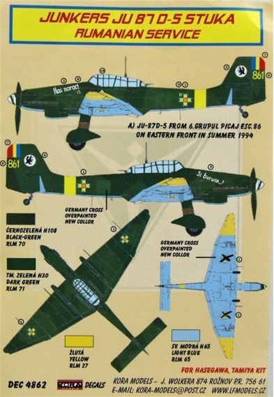 Kora KORD4862 1:48 Junkers Ju-87D-5 'Stuka'
