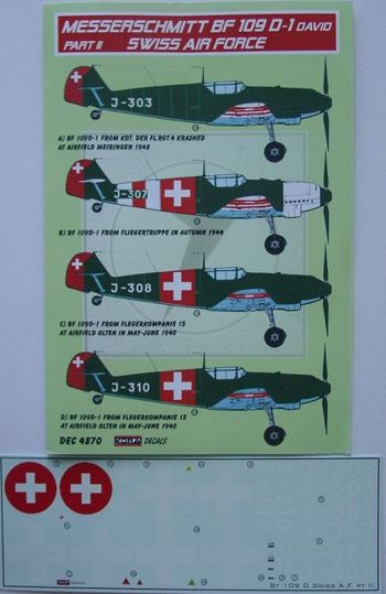 Kora KORD4870 1:48 Messerschmitt Bf-109D-1 Part II Swiss Air Force