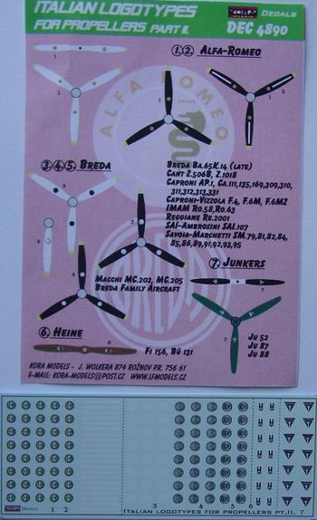 Kora KORD4890 1:48 Italian propeller manufacturer logo's Part 2