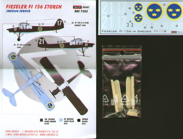 Kora KORD7203 1:72 Fieseler Fi-156C-3 'Storch' in Swedish service