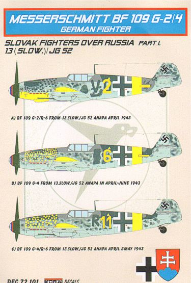 Kora KORD72101 1:72 Messerschmitt Bf-109G-2/Bf-109G-4