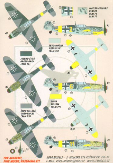 Kora KORD72101 1:72 Messerschmitt Bf-109G-2/Bf-109G-4