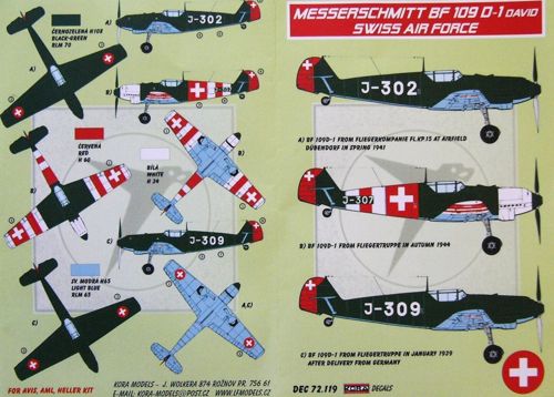 Kora KORD72119 1:72 Messerschmitt Bf-109D-1 David