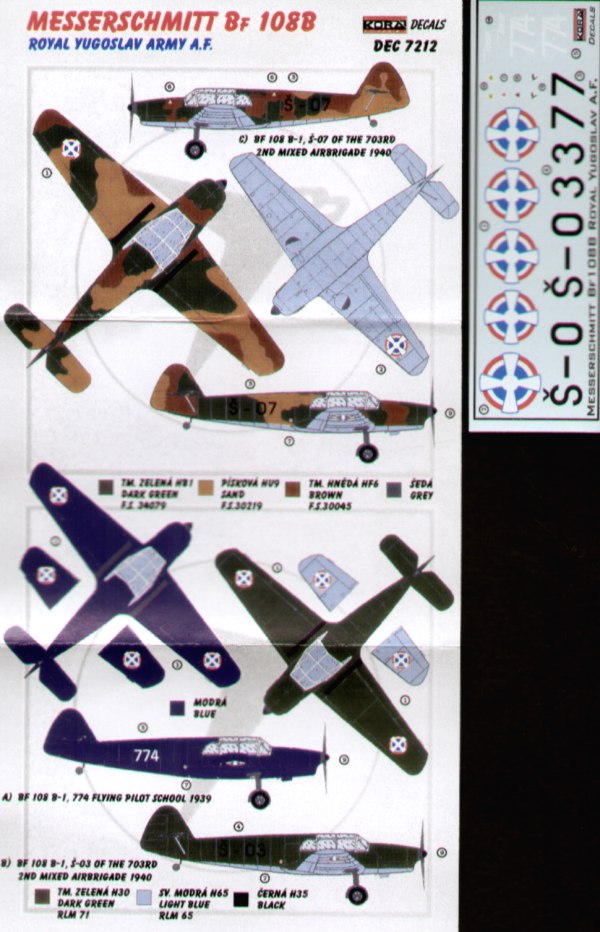 Kora KORD7212 1:72 Messerschmitt Bf-108B