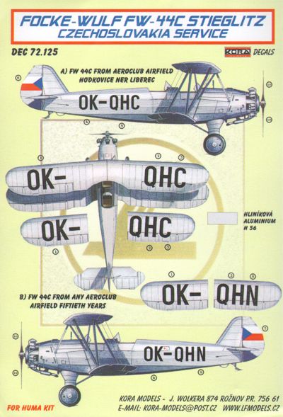 Kora KORD72125 1:72 Focke-Wulf Fw-44C Stieglitz