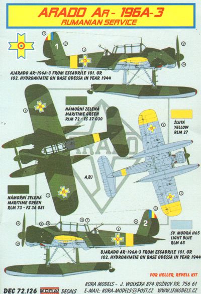 Kora KORD72126 1:72 Arado Ar-196A-3 Akula