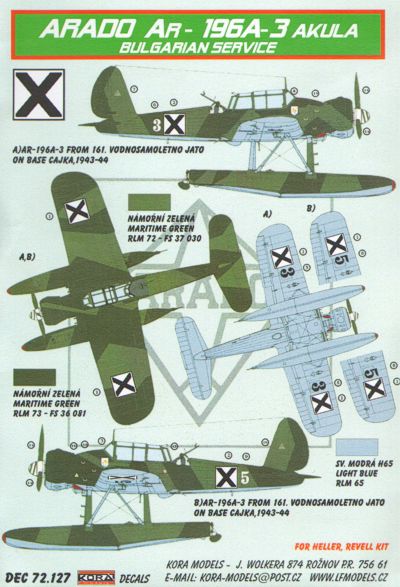 Kora KORD72127 1:72 Arado Ar-196A-3 Akula