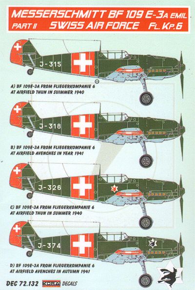Kora KORD72132 1:72 Messerschmitt Bf-109E-3A Emil x 4 Part II