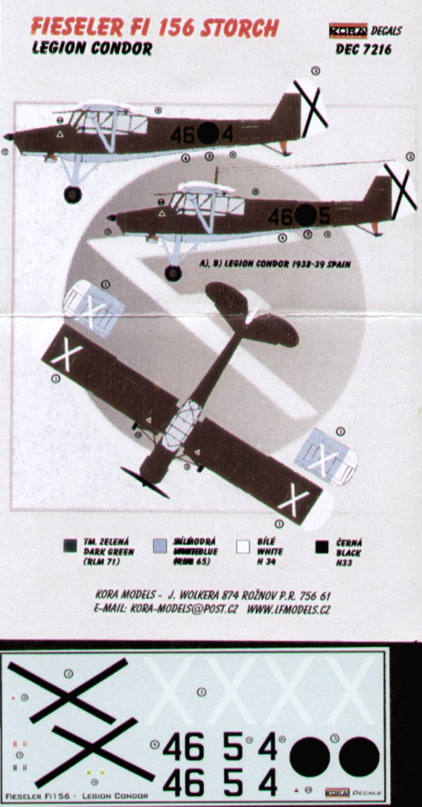Kora KORD7216 1:72 Fieseler Fi-156C-3 'Storch'