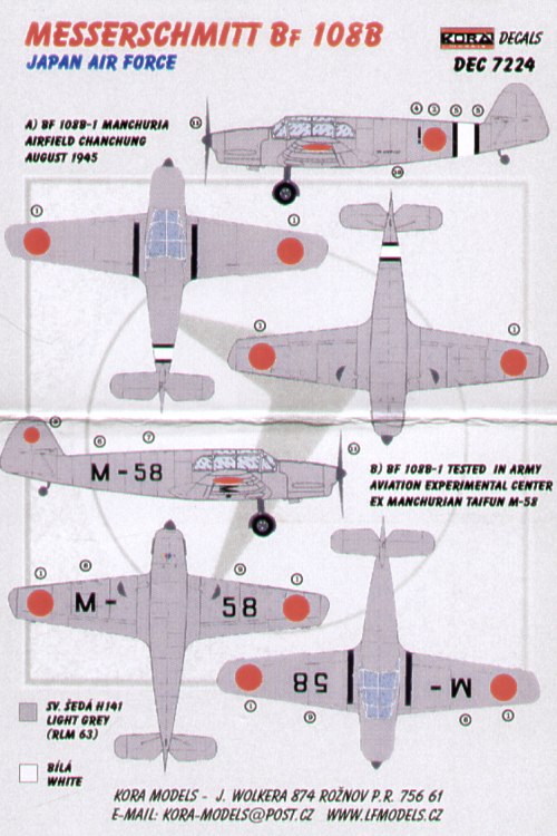 Kora KORD7224 1:72 Messerschmitt Bf-108B Japanese Air Force