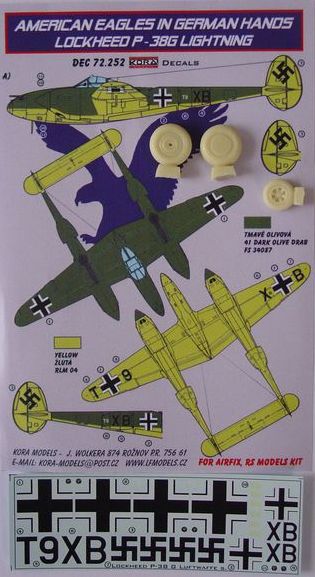 Kora KORD72252 1:72 American Eagles in German Hands Lockheed P-38G Lightning
