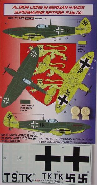 Kora KORD72263 1:72 Albion Lions in German Hands Supermarine Spitfire Mk.IXC