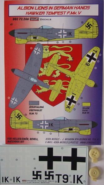 Kora KORD72266 1:72 Albion lions in German hands Hawker Tempest Mk.V