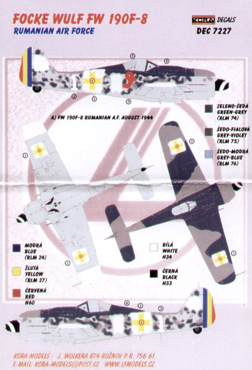 Kora KORD7227 1:72 Focke-Wulf Fw-190F-8 Romanian Air Force