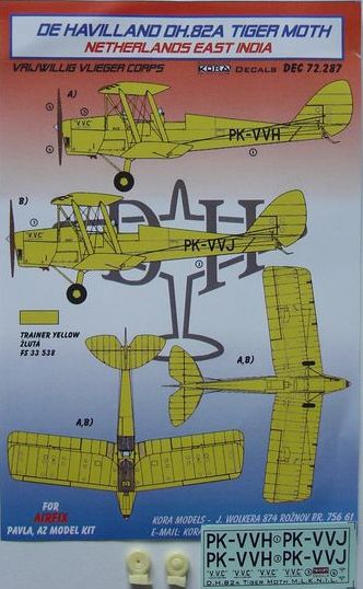 Kora KORD72287 1:72 de Havilland DH.82A Tiger Moth Netherlands East India
