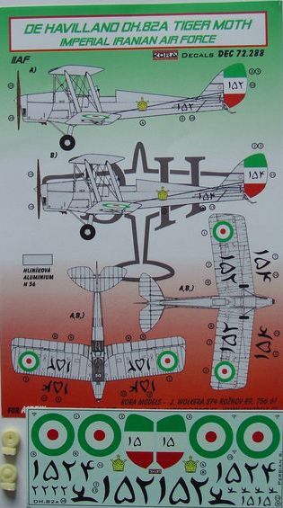 Kora KORD72288 1:72 de Havilland DH.82A Tiger Moth Imperial Iranian Air Force