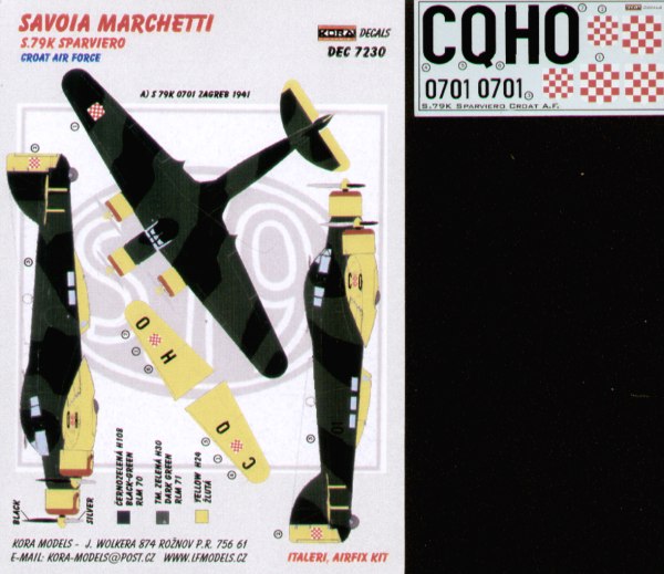 Kora KORD7230 1:72 Savoia-Marchetti SM.79K Sparviero