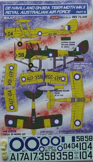 Kora KORD72310 1:72 de Havilland DH.82A Tiger Moth Mk.II RAAF Part 3