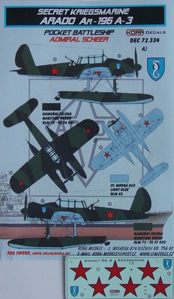 Kora KORD72334 1:72 Arado Ar-196A-3