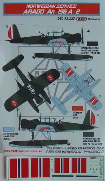 Kora KORD72337 1:72 Arado Ar-196A-2