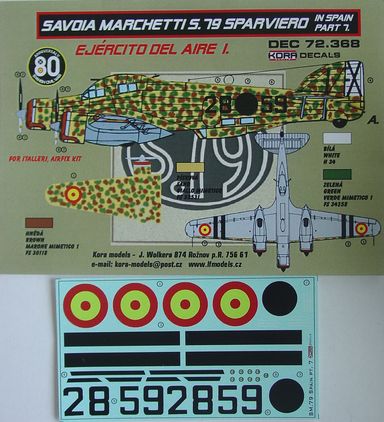 Kora KORD72368 1:72 Savoia-Marchetti SM.79 Sparviero in Spain Vol.7