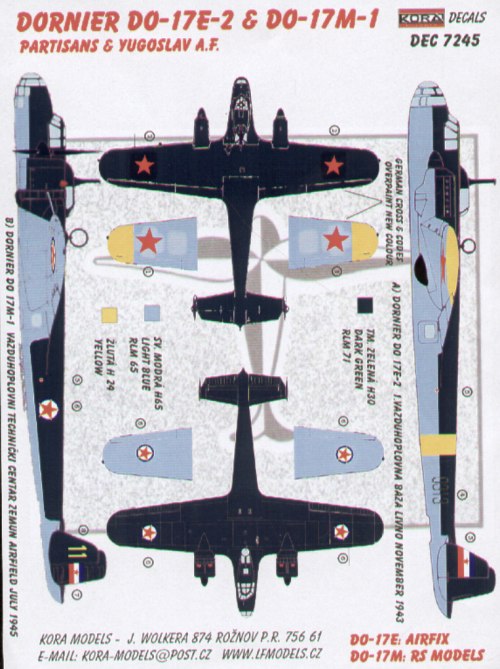 Kora KORD7245 1:72 Dornier Do-17E and Dornier Do-17M-1
