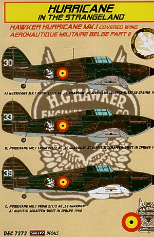 Kora KORD7272 1:72 Hawker Hurricane Mk.I in Belgian service
