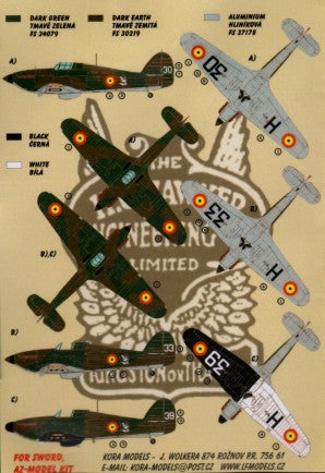 Kora KORD7272 1:72 Hawker Hurricane Mk.I in Belgian service