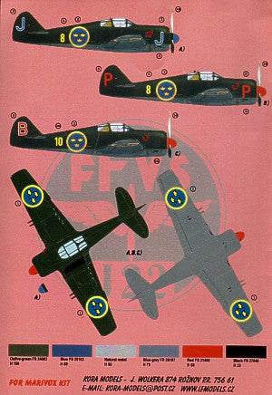 Kora KORD7274 1:72 FFVS J-22B Famous Swedish Fighter Part 1