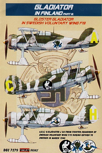 Kora KORD7279 1:72 Gloster Gladiator Mk.II on skis Decals Finland
