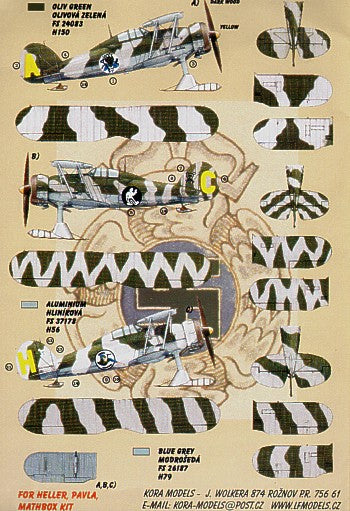 Kora KORD7279 1:72 Gloster Gladiator Mk.II on skis Decals Finland