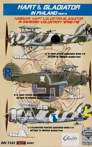 Kora KORD7282 1:72 Hawker Hart & Gloster Gladiator Mk.II on skis Decals Finland