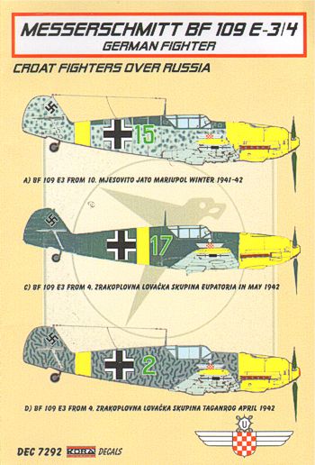 Kora KORD7292 1:72 Messerschmitt Bf-109E-3/Bf-109E-4