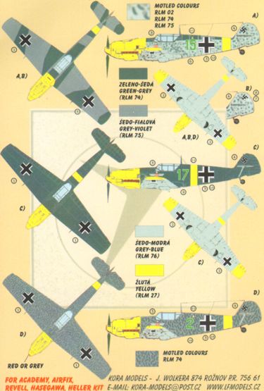 Kora KORD7292 1:72 Messerschmitt Bf-109E-3/Bf-109E-4