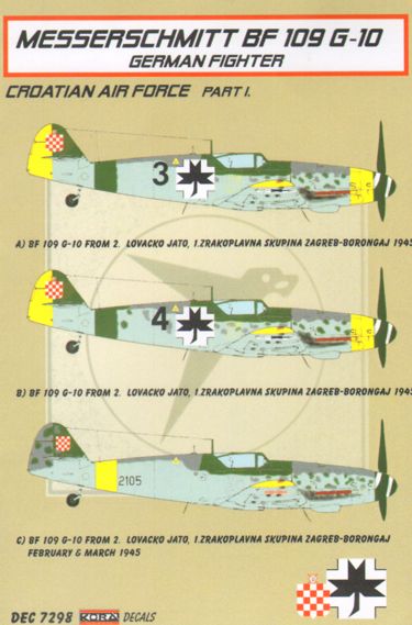 Kora KORD7298 1:72 Messerschmitt Bf-109G-10 Croatian Air Force Part 1