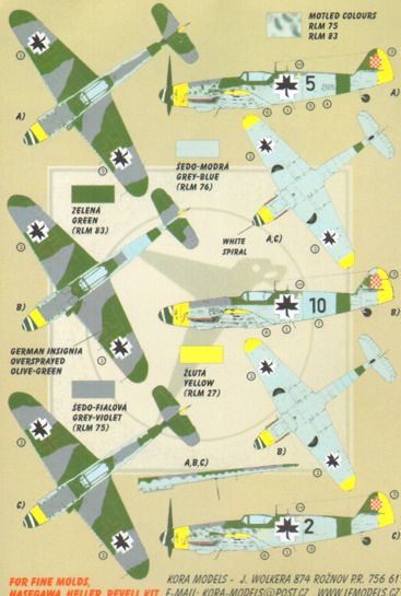Kora KORD7299 1:72 Messerschmitt Bf-109G-10/Bf-109G-14 Croatian Air Force Part 2