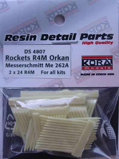 Kora KORDS4807 1:48 R4M Orkan with racks for Messerschmitt Me-262A 2x 24 rockets