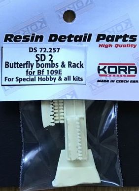 Kora KORDS72257 1:72 SD 2 Butterfly bombs & rack for Messerschmitt Bf-109E's