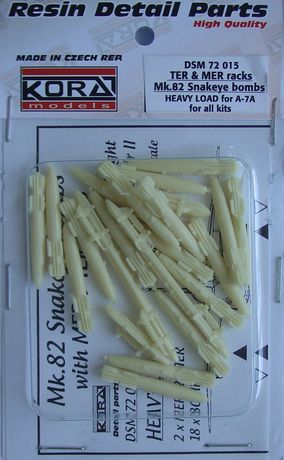 Kora KORDSM7215 1:72 TER & MER racks and Mk-82 Snakeye bombs