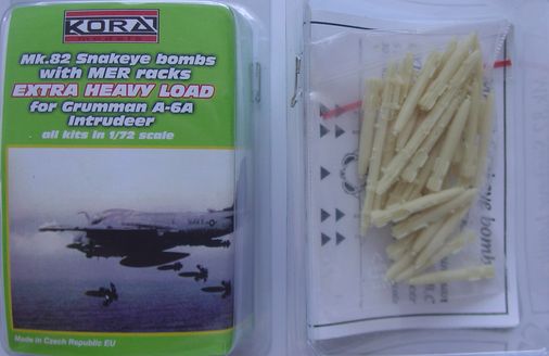 Kora KORDSM7218 1:72 MER racks and Mk-82 Snakeye bombs for Grumman A-6A Intruder