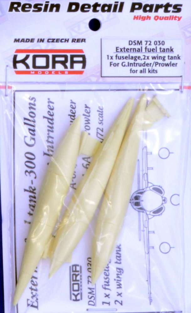 Kora KORDSM7230 1:72 1 x Fuselage & +2x wing fuel tanks Grumman Intruder/Prowler