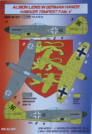 Kora KORMD48017 1:48 Hawker Tempest Mk.V in captured Luftwaffe markings