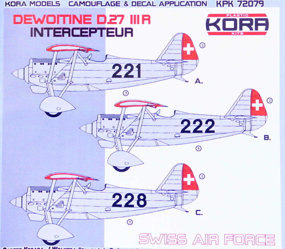 Kora KPK72079 1:72 Dewoitine D.27 III.R Swiss Air Force