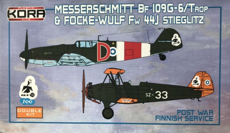 Kora KPK72100 Bf-109G-6 Trop & Fw-44J Finnish Post-War 1:72