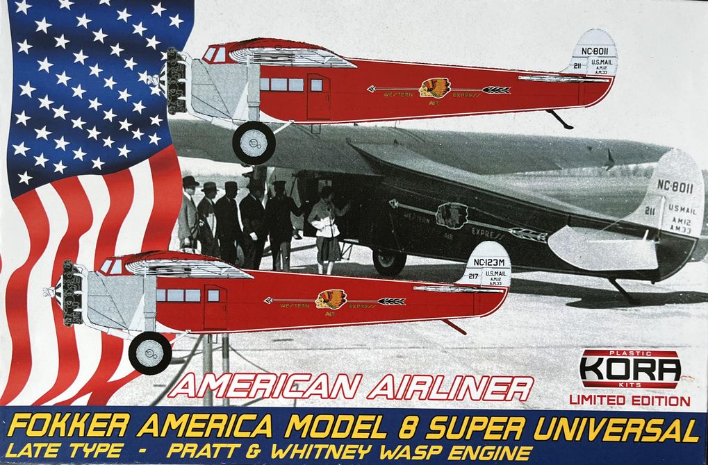 Kora KPK72191 1:72 Fokker America Model 8 Super Universal Western Air Express