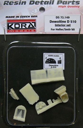 Kora KORS72149 1:72 Dewoitine D.510 Interior set