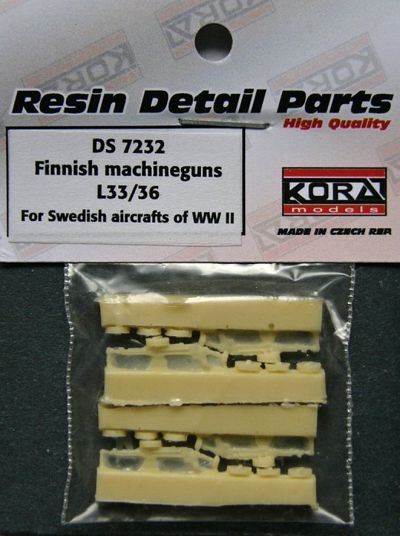 Kora KORS7232 1:72 Machine gun L33/36 for Swedish aircraft WWII