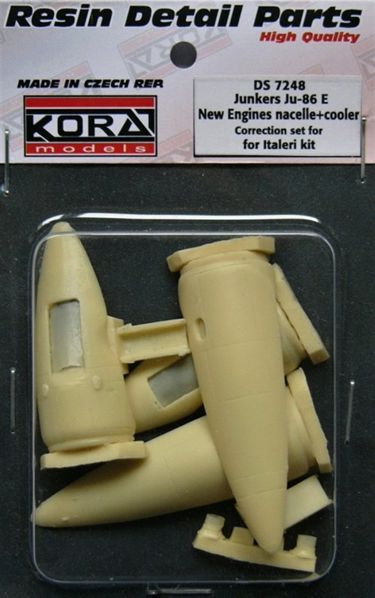 Kora KORS7248 1:72 Junkers Ju-86E New Engine nacelle + cooler