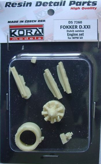 Kora KORS7260 1:72 Fokker D.XXI Dutch service Engine Set